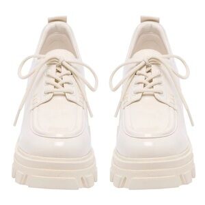 Nine West Daniel Platform Loafer Pump in Ivory lace ups Women’s 8.5